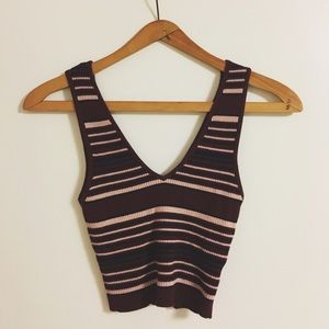 Vintage Striped Cropped Tank